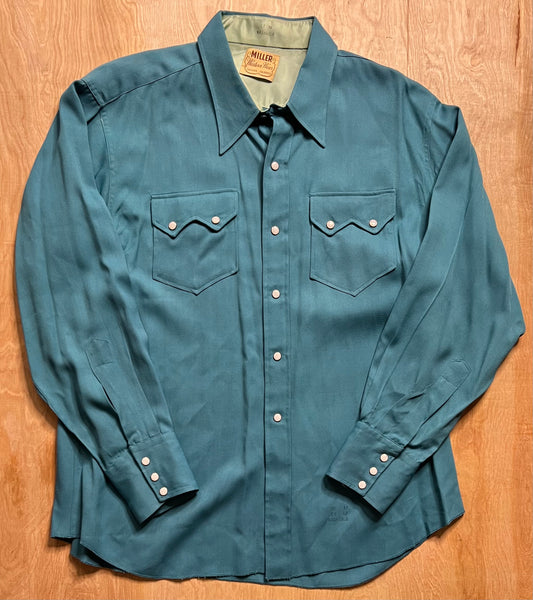 Vintage Miller Western Wear Snap Button Dress Shirt