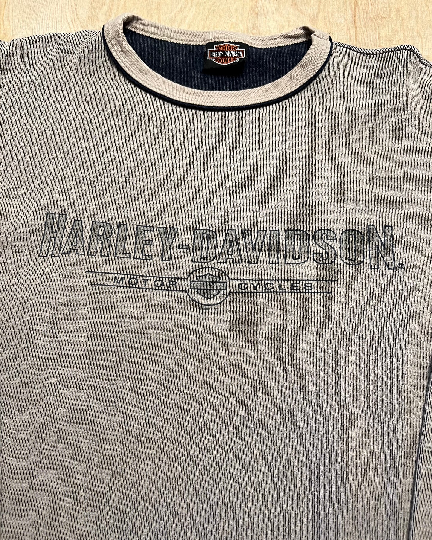Vintage Harley Davidson Thermal Long Sleeve Shirt