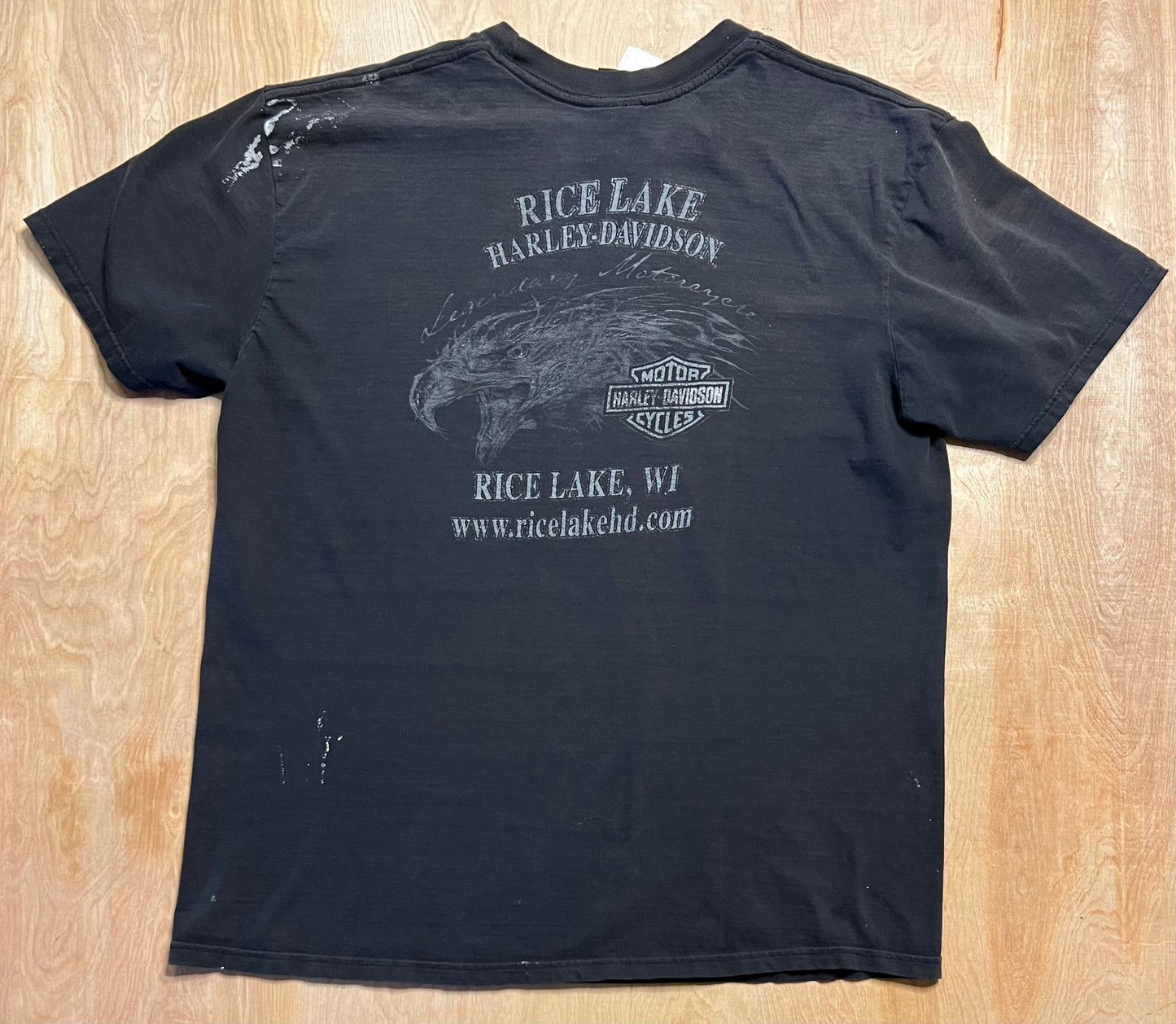 Distressed Harley Davidson Rice Lake, Wisconsin T-Shirt