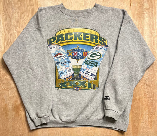 1998 Green Bay Packers vs Denver Broncos Super Bowl Starter Crewneck