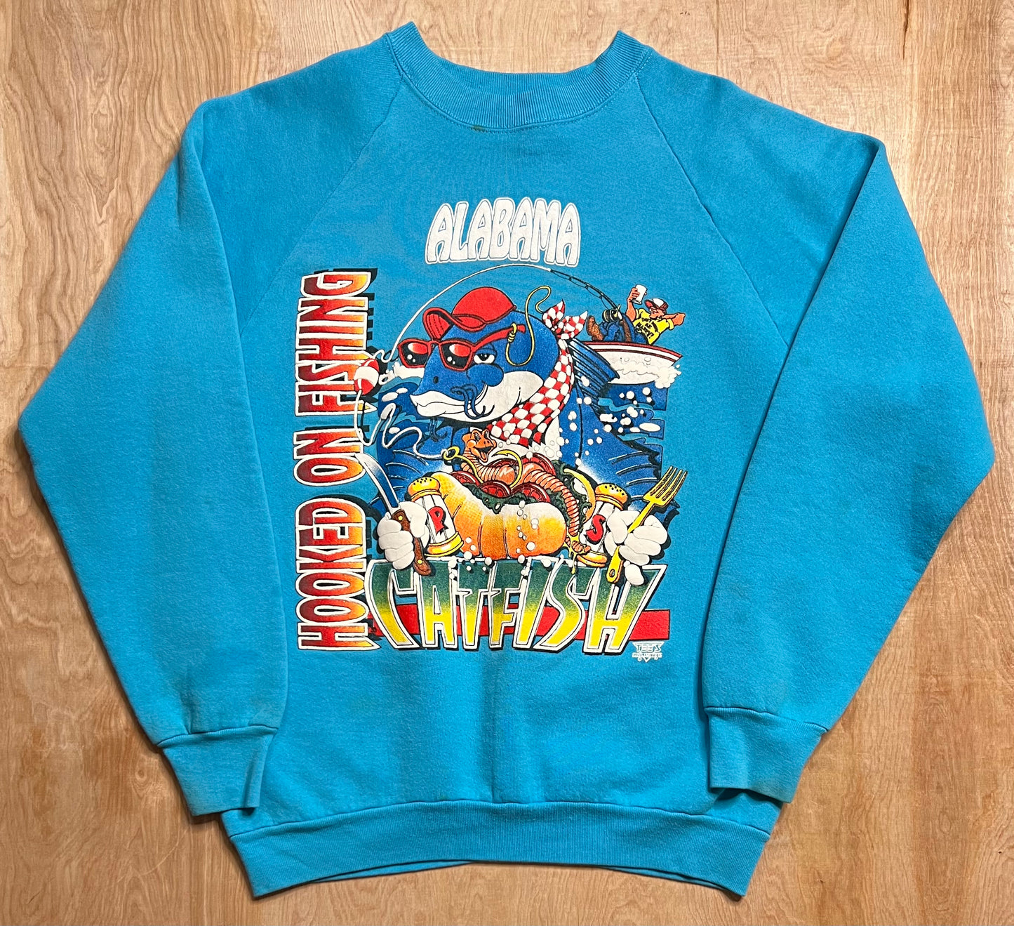 1990's Alabama "Hooked on Fishing Catfish" Crewneck