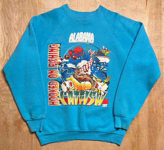 1990's Alabama "Hooked on Fishing Catfish" Crewneck