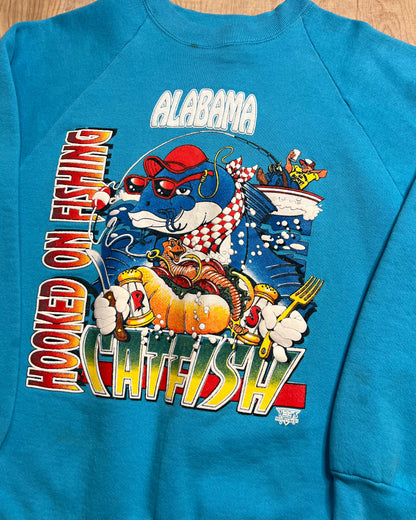 1990's Alabama "Hooked on Fishing Catfish" Crewneck