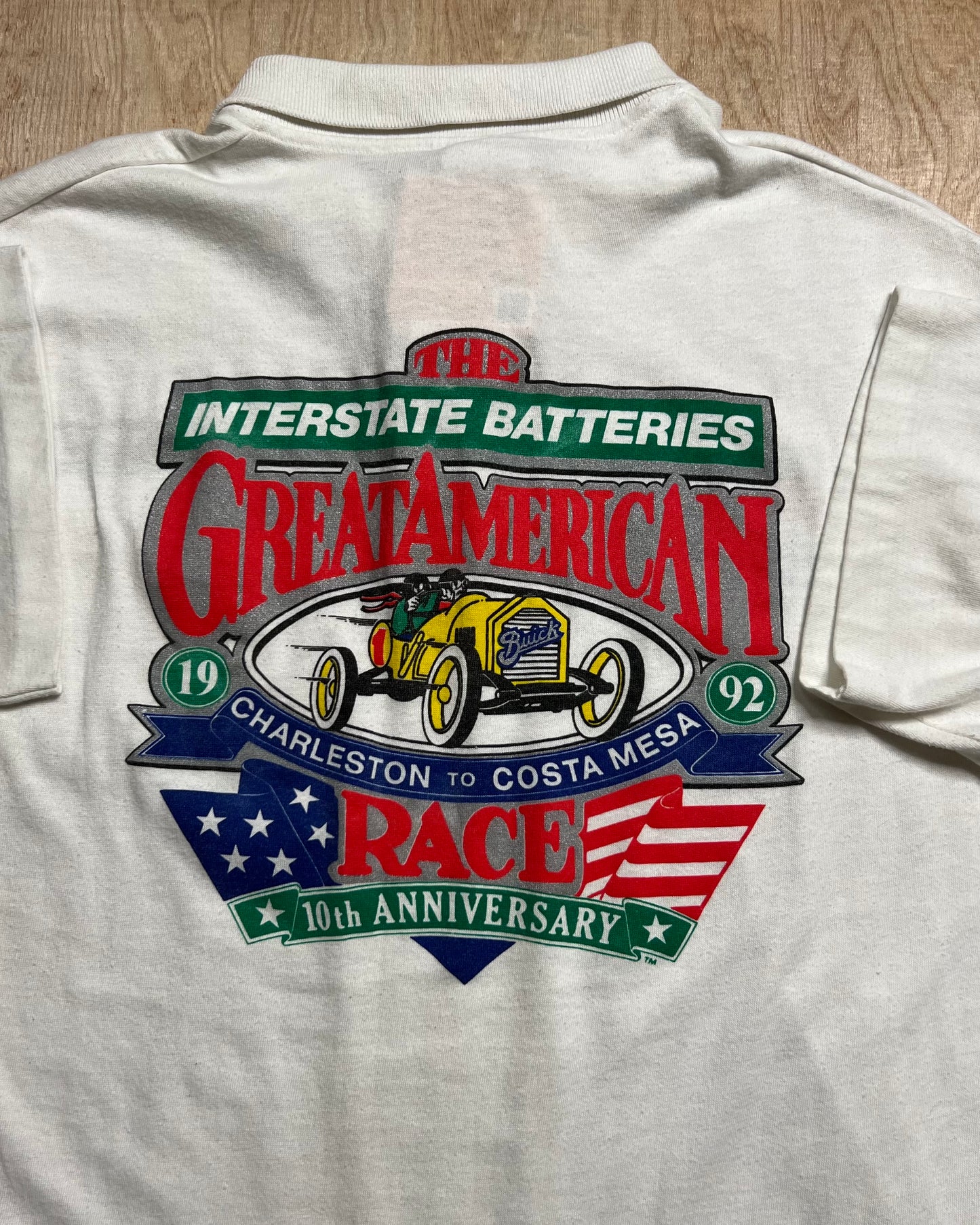 1992 Interstate Batteries Great American Race Single Stitch Polo