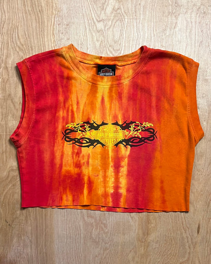 1999 Harley Davidson Las Vegas Nevada Tie Dye Crop Top