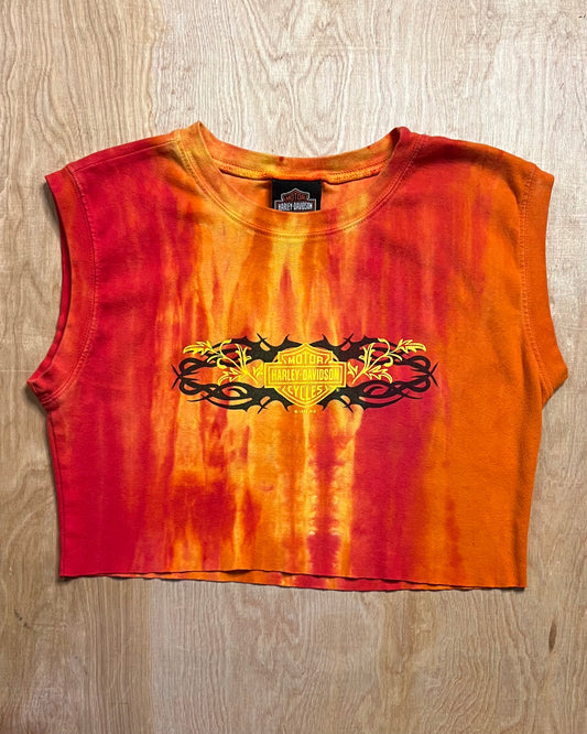 1999 Harley Davidson Las Vegas Nevada Tie Dye Crop Top