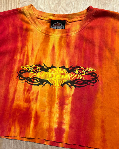 1999 Harley Davidson Las Vegas Nevada Tie Dye Crop Top