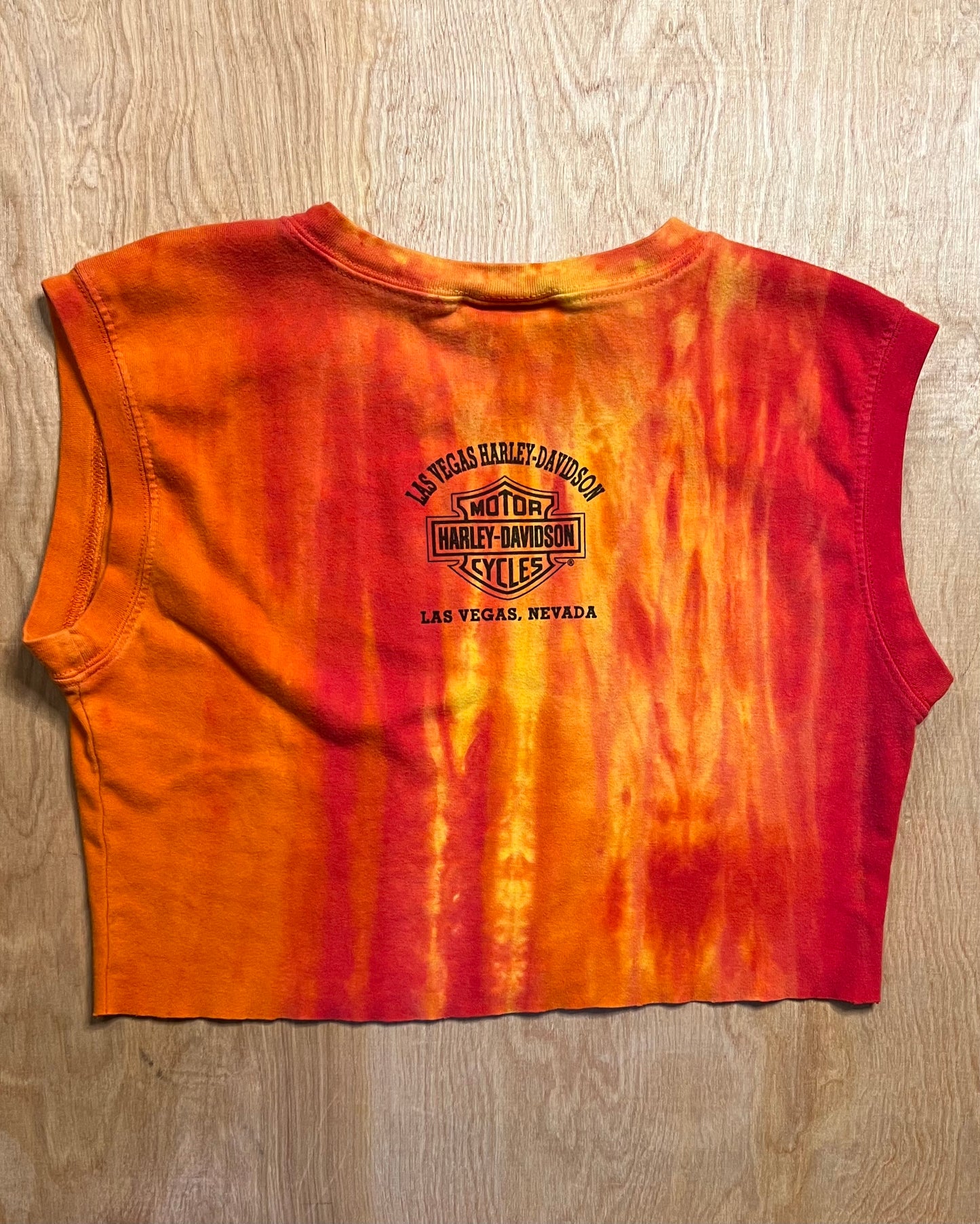 1999 Harley Davidson Las Vegas Nevada Tie Dye Crop Top