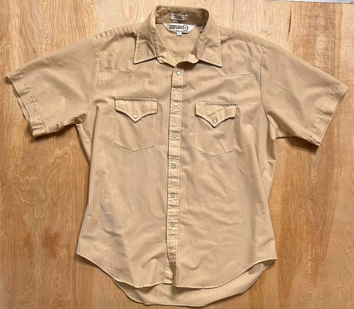 Vintage Sheplers Short Sleeve Snap Button Up