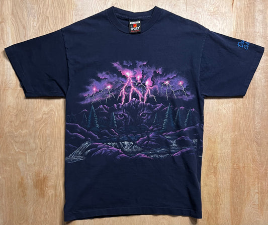 1990's Denver Colorado X Purple Lightning X Mountain Lion Single Stitch T-Shirt