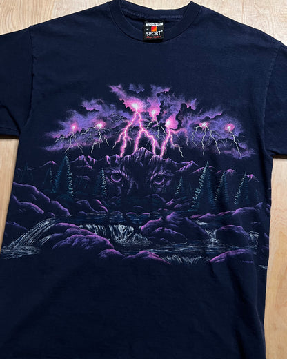 1990's Denver Colorado X Purple Lightning X Mountain Lion Single Stitch T-Shirt