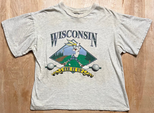 1995 Wisconsin Bugs Bunny Golf "Tee It Up" Single Stitch T-Shirt