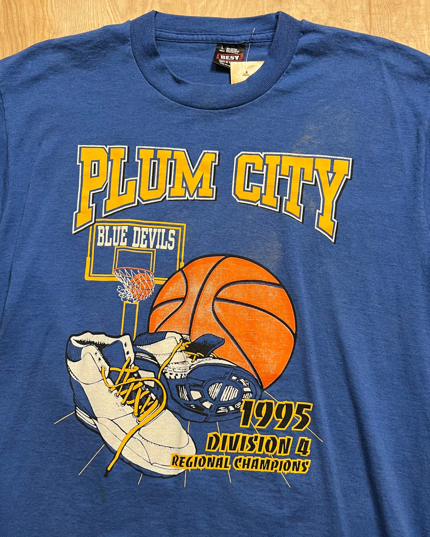 1995 Plum City Basketball Single Stitch T-Shirt