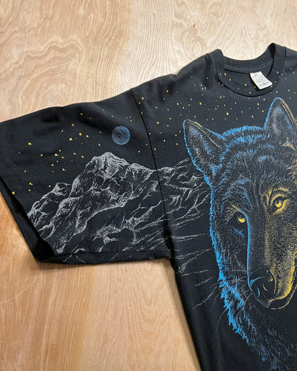 1995 AOP Wolf X Mountains X Night Sky T-Shirt