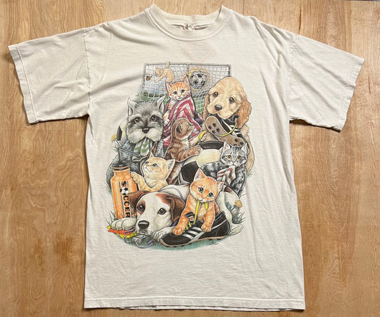 Vintage Dogs X Cats X Soccer T-Shirt