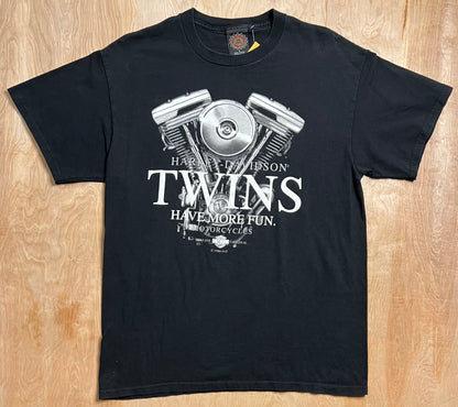 1998 Harley Davidson "Twins Have More Fun" T-Shirt