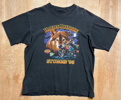 1995 Harley Davidson "The Lone Wolf" Sturgis Single Stitch T-Shirt