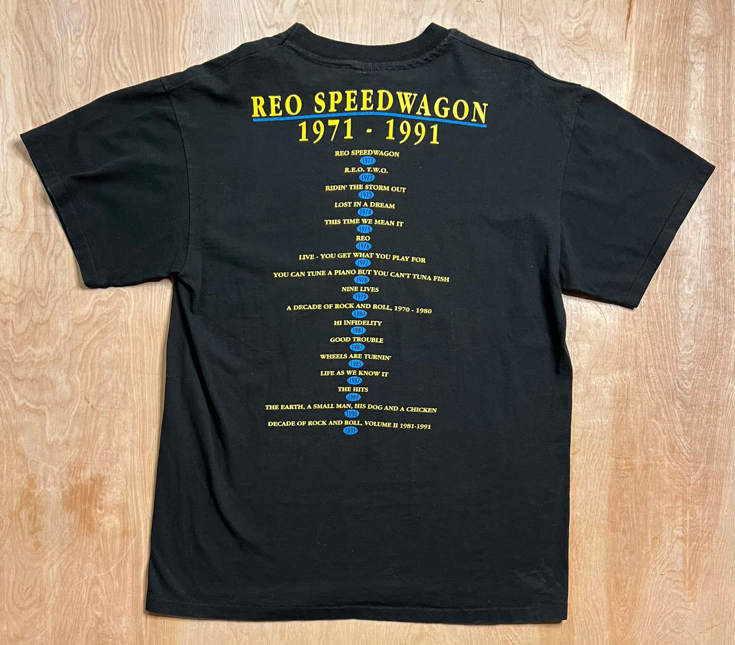 1991 REO Speedwagon Twenty Year Anniversary Tour Single Stitch T-Shirt