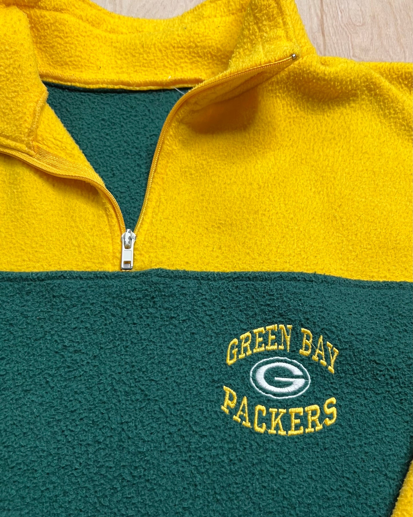 Vintage Green Bay Packers The Edge Quarter Zip Fleece