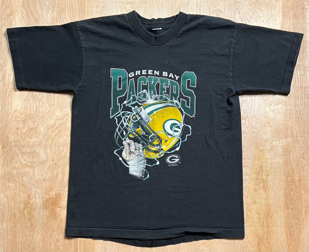 1995 Green Bay Packers Helmet x Lightning Single Stitch T-Shirt