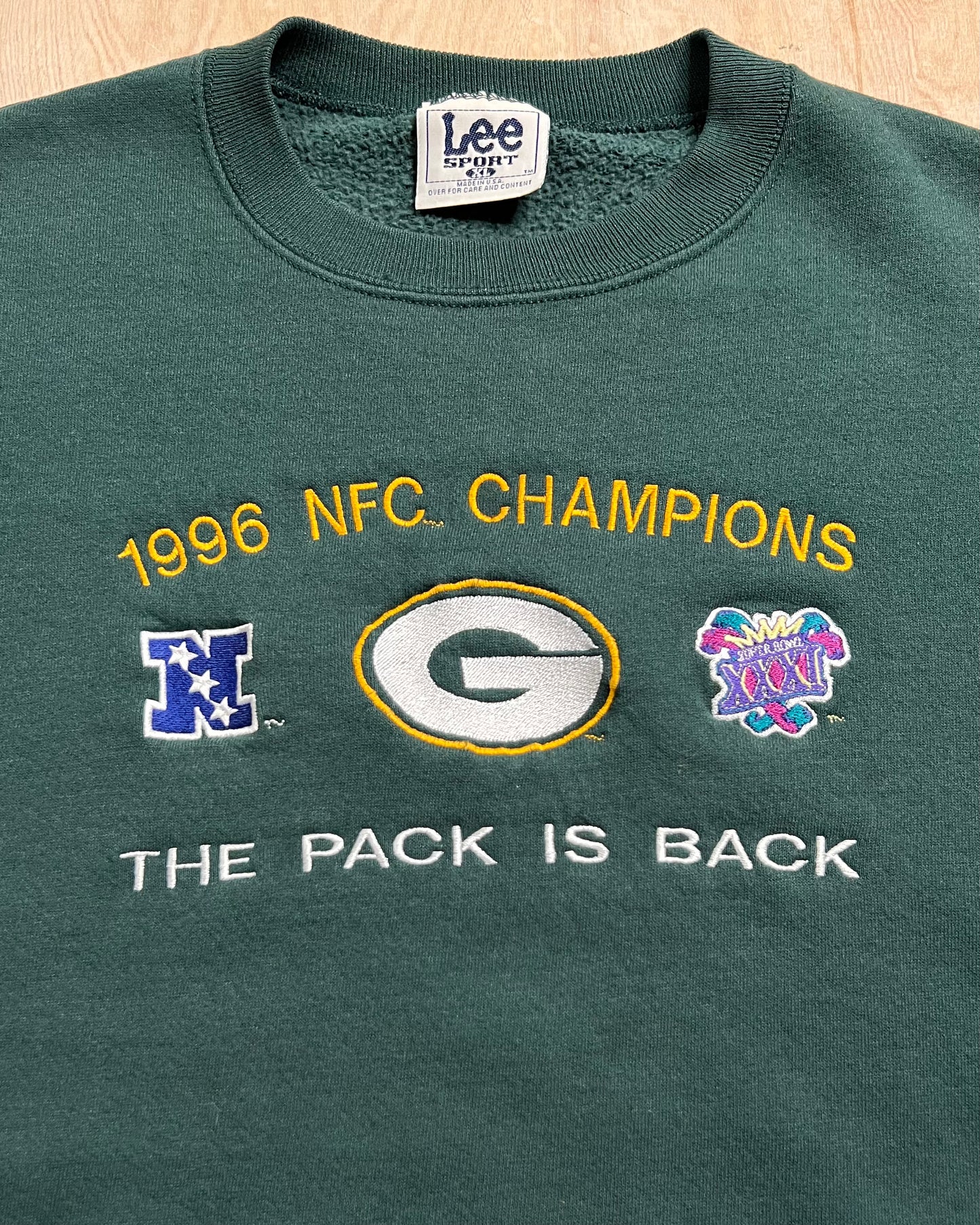 1996 Green Bay Packers "The Pack is Back" NFC Central Division Champions Crewneck