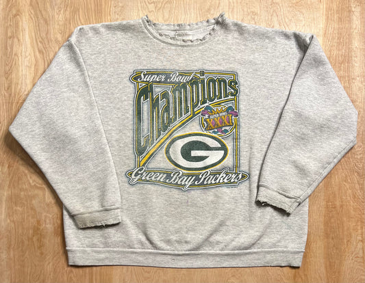 1997 Green Bay Packers Super Bowl Champions Distressed Crewneck