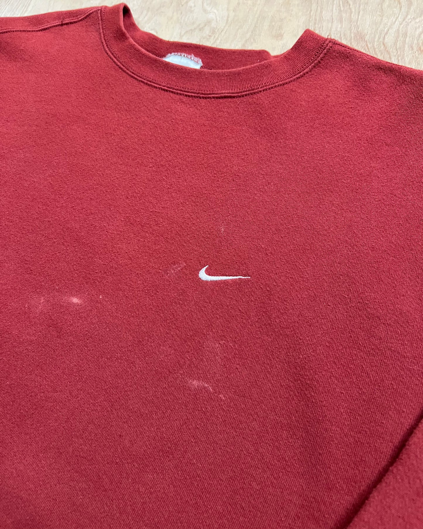 Vintage Nike Mini Swoosh Maroon Crewneck