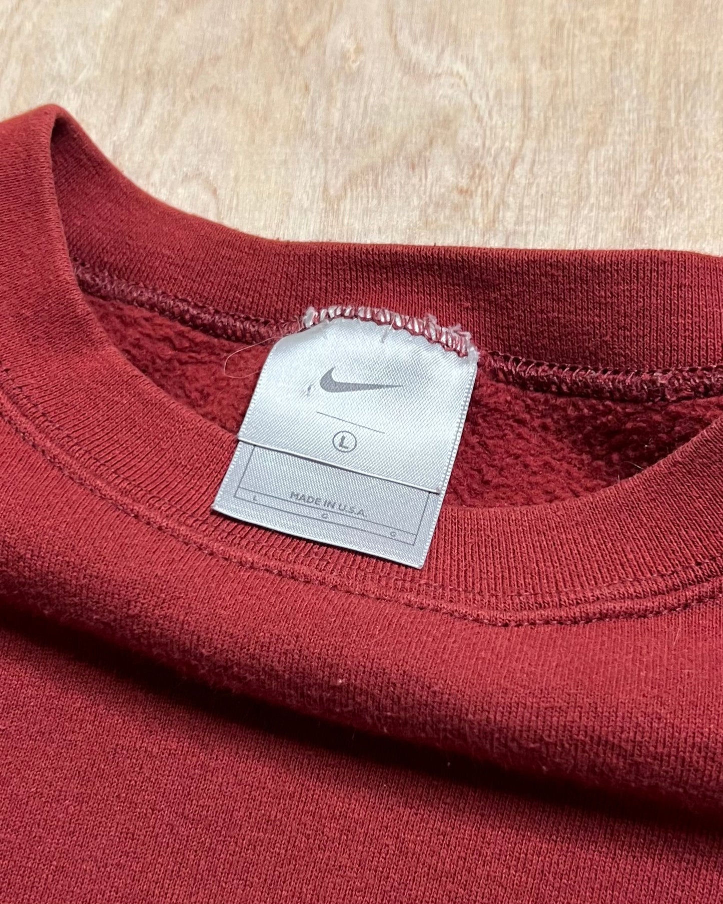 Vintage Nike Mini Swoosh Maroon Crewneck