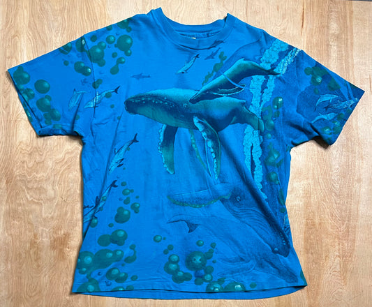 1992 AOP Ocean Whales x Dolphins Single Stitch T-Shirt