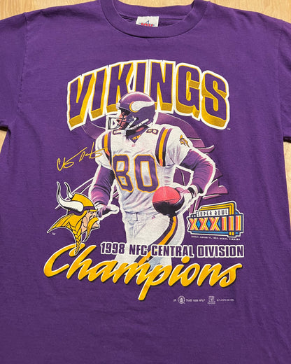 1998 Minnesota Vikings Cris Carter NFC Central Divison Champions T-Shirt