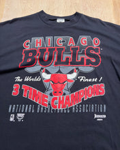 Load image into Gallery viewer, 90&#39;s Chicago Bulls &quot;The Worlds Finest&quot; 3 Time Champions Single Stitch T-Shirt

