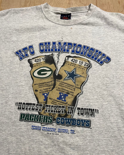 1996 "Hottest Ticket in Town" NFC Championship Packers vs. Cowboys T-Shirt