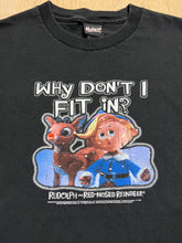 Load image into Gallery viewer, Vintage &quot;Why Don&#39;t I Fit in?&quot; Rudolph the Red Nosed Reindeer T-Shirt
