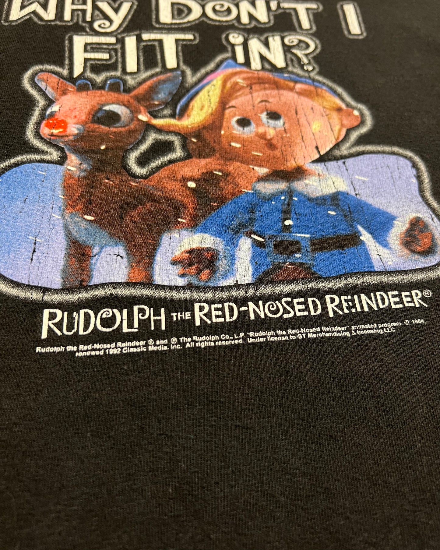 Vintage "Why Don't I Fit in?" Rudolph the Red Nosed Reindeer T-Shirt