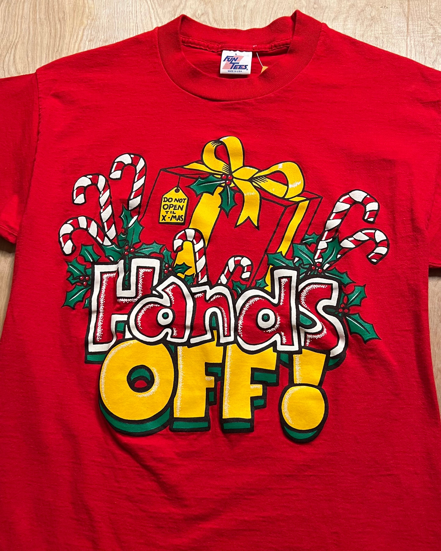 Vintage Christmas "Hands off!" Single Stitch T-Shirt