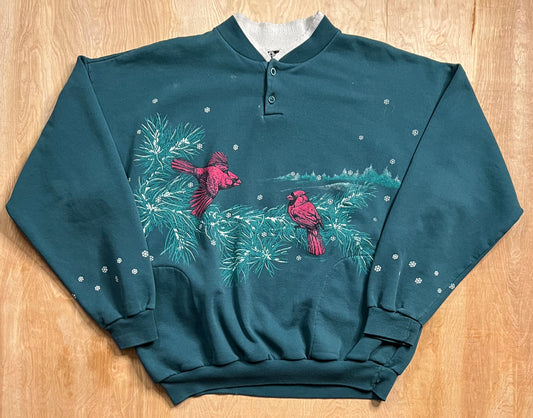 Vintage Art Unlimited Snow X Cardinals AOP Crewneck