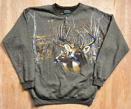 Vintage Whitetail Deer AOP Crewneck