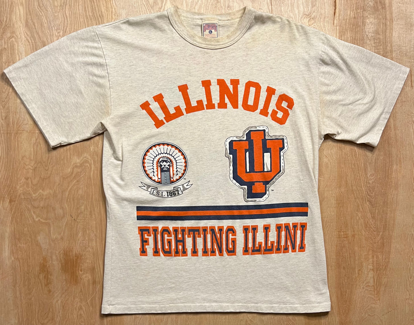 Vintage University of Illinois 1923 National Champs Single Stitch T-Shirt