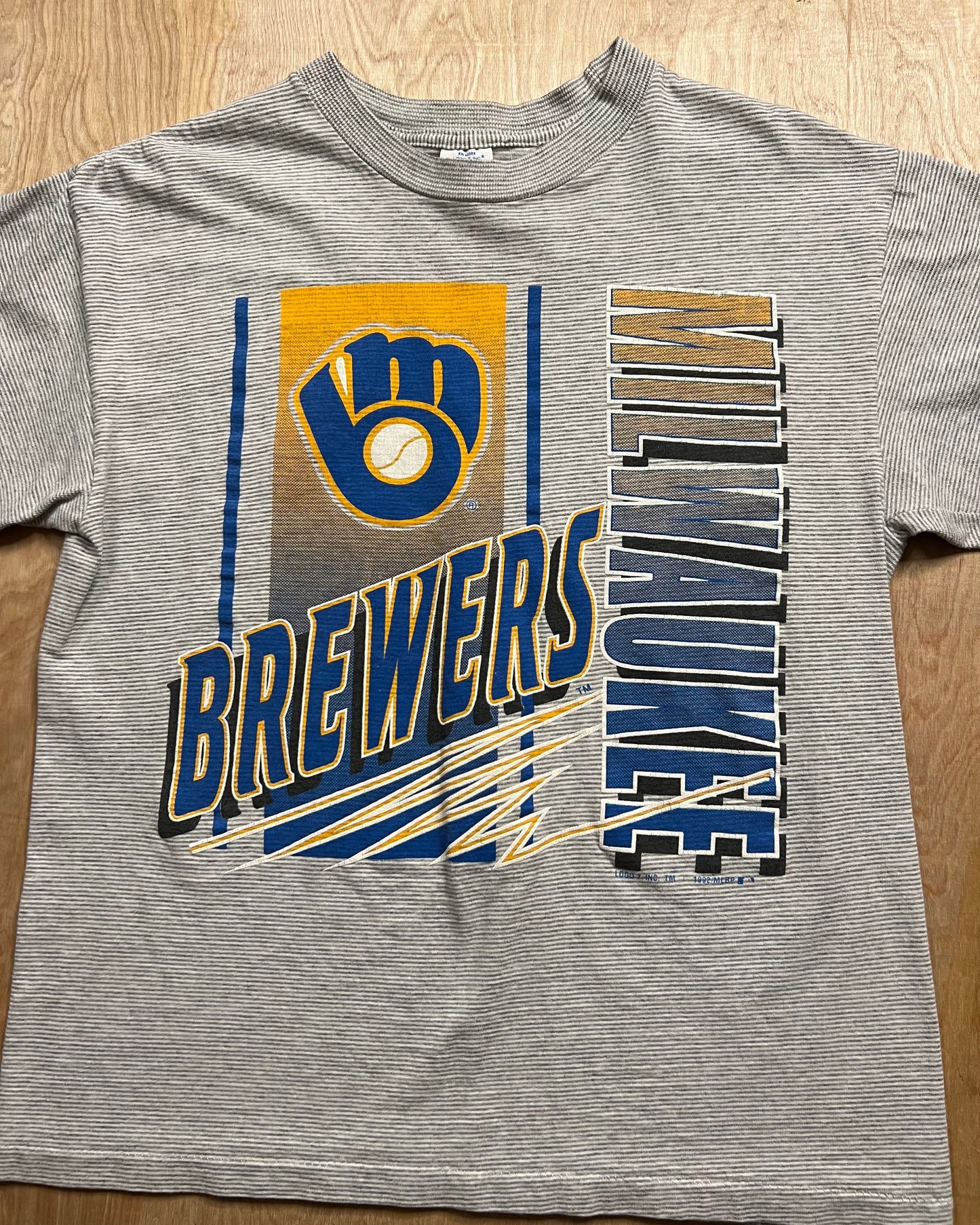 1992 Milwaukee Brewers Logo 7 Single Stitch T-Shirt