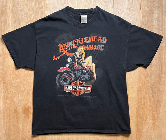 Harley Davidson Knucklehead Garage Yellowstone Montana T-Shirt