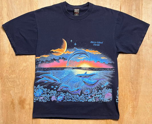 1990's Dolphins x Sunset Marco Island, Florida AOP T-Shirt