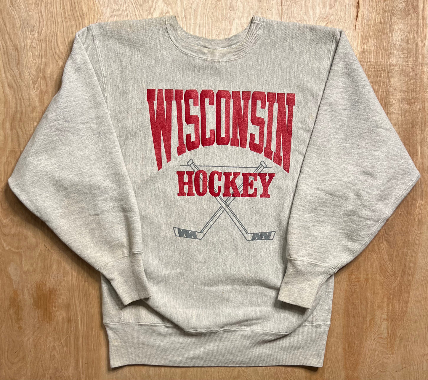 1990's Wisconsin Hockey Champion Reverse Weave Crewneck