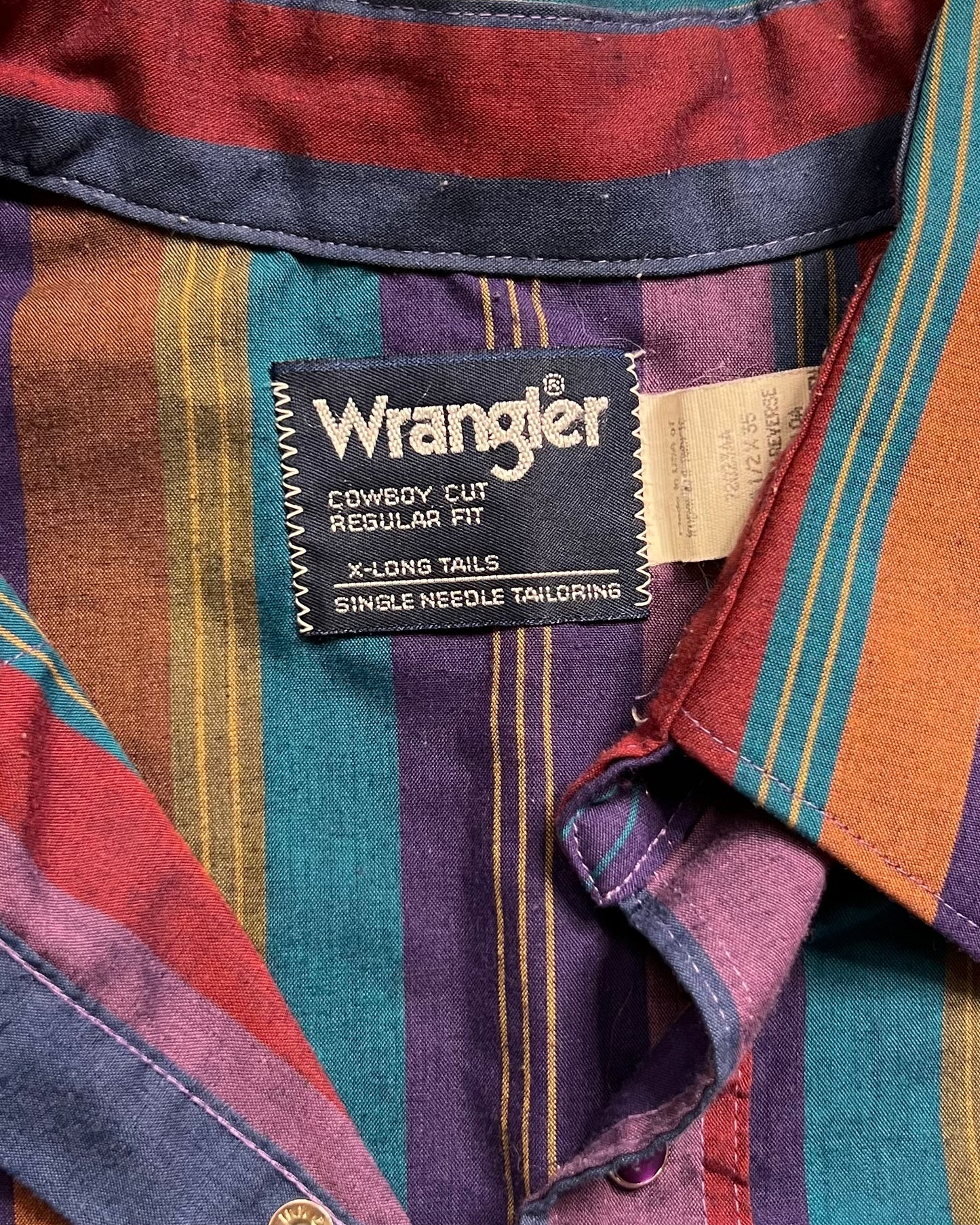 Vintage Wrangler Cowboy Cut Snap Button Shirt