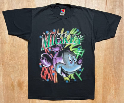 1990's Mickey Mouse Neon Graphic T-Shirt