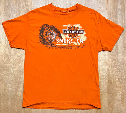 Harley Davidson "Smoke 'em 'till the wheels fall off" American Eagle T-Shirt