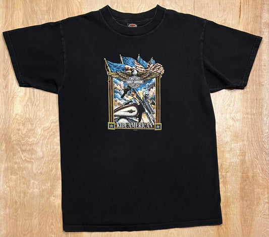 1998 Harley Davidson "Ride American" Treasure Coast T-Shirt