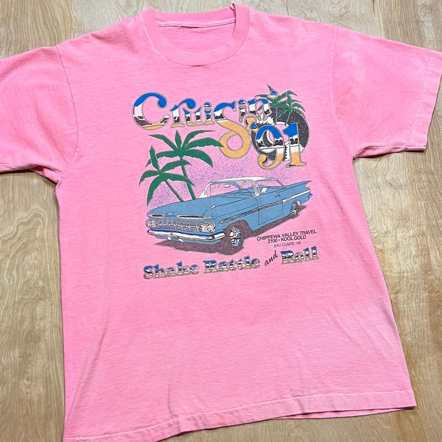1991 Cruisin Eau Claire "Shake Rattle & Roll" Single Stitch T-Shirt