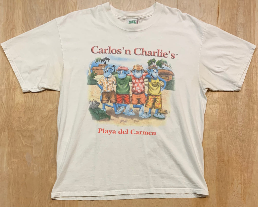 2000's Carlos and Charlies Playa Del Carmen White Vacation T-Shirt