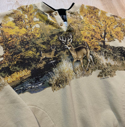 Vintage 90's Outdoors Deer/Fall Art Unlimited 3 Button Crewneck