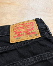 Load image into Gallery viewer, Levi&#39;s - 505 Black Cut Denim Jeans
